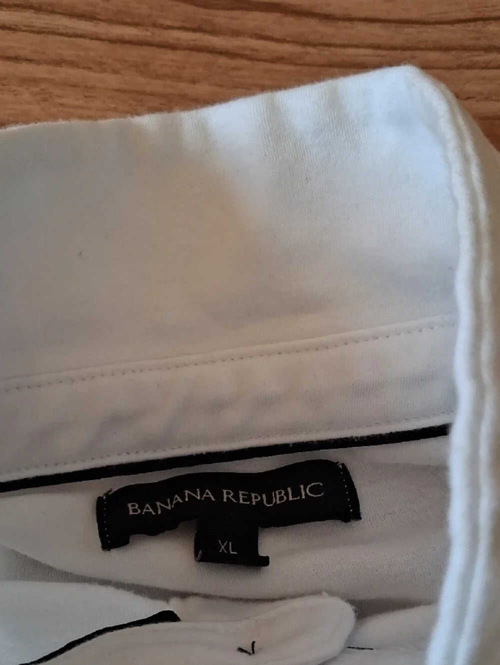 Banana Republic Men's White Long-Sleeve Mock Neck Shirt